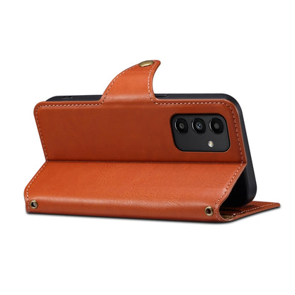 For Samsung Galaxy A13 5G Denior Cowhide Texture Wallet Style Leather Phone Case(Brown) - Galaxy Phone Cases by Denior | Online Shopping UK | buy2fix