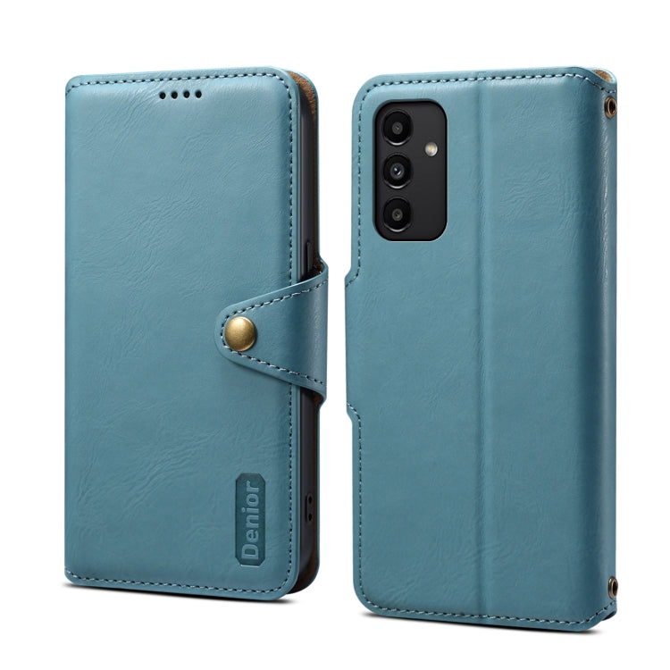 For Samsung Galaxy A13 5G Denior Cowhide Texture Wallet Style Leather Phone Case(Blue) - Galaxy Phone Cases by Denior | Online Shopping UK | buy2fix