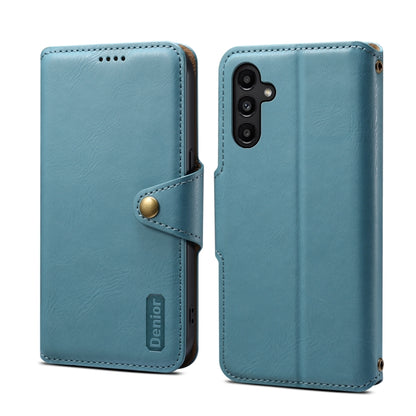 For Samsung Galaxy A14 Denior Cowhide Texture Wallet Style Leather Phone Case(Blue) - Galaxy Phone Cases by Denior | Online Shopping UK | buy2fix