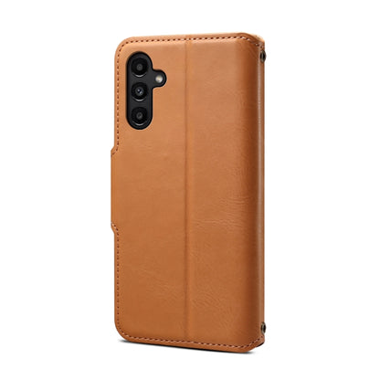 For Samsung Galaxy A14 Denior Cowhide Texture Wallet Style Leather Phone Case(Khaki) - Galaxy Phone Cases by Denior | Online Shopping UK | buy2fix