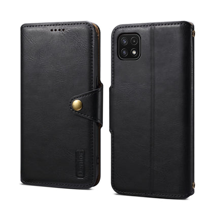 For Samsung Galaxy A22 5G Denior Cowhide Texture Wallet Style Leather Phone Case(Black) - Galaxy Phone Cases by Denior | Online Shopping UK | buy2fix