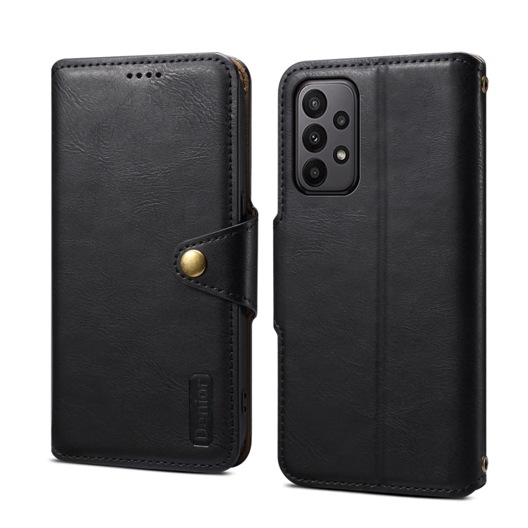 For Samsung Galaxy A23 Denior Cowhide Texture Wallet Style Leather Phone Case(Black) - Galaxy Phone Cases by Denior | Online Shopping UK | buy2fix