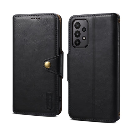 For Samsung Galaxy A23 Denior Cowhide Texture Wallet Style Leather Phone Case(Black) - Galaxy Phone Cases by Denior | Online Shopping UK | buy2fix