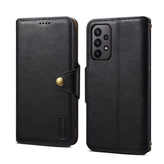 For Samsung Galaxy A23 Denior Cowhide Texture Wallet Style Leather Phone Case(Black) - Galaxy Phone Cases by Denior | Online Shopping UK | buy2fix