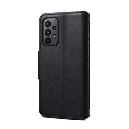 For Samsung Galaxy A23 Denior Cowhide Texture Wallet Style Leather Phone Case(Black) - Galaxy Phone Cases by Denior | Online Shopping UK | buy2fix