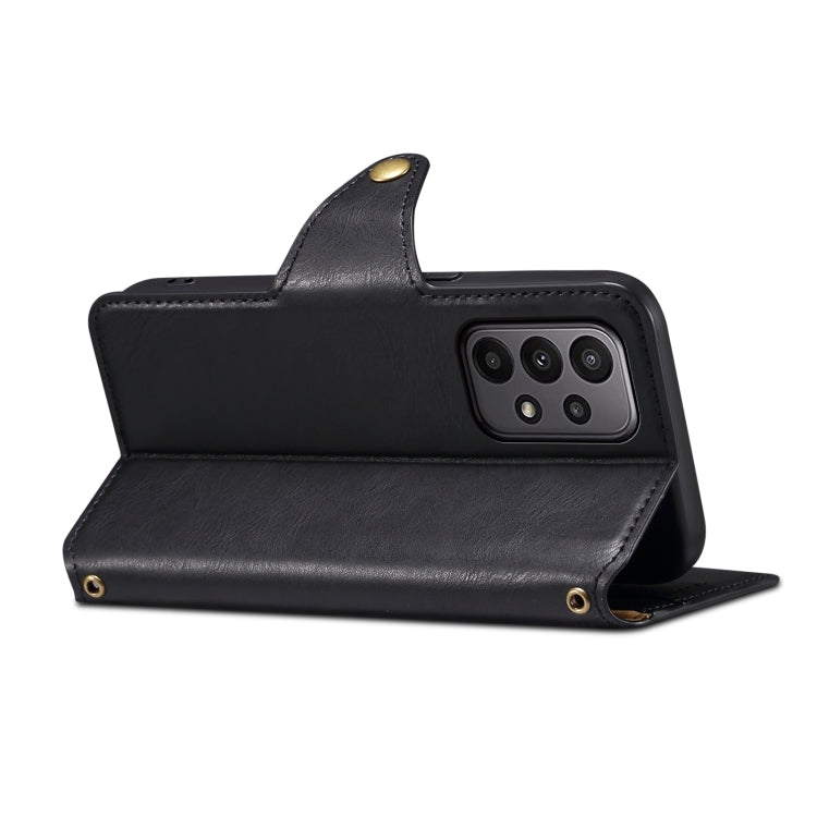 For Samsung Galaxy A23 Denior Cowhide Texture Wallet Style Leather Phone Case(Black) - Galaxy Phone Cases by Denior | Online Shopping UK | buy2fix