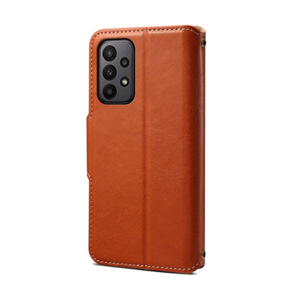 For Samsung Galaxy A23 Denior Cowhide Texture Wallet Style Leather Phone Case(Brown) - Galaxy Phone Cases by Denior | Online Shopping UK | buy2fix