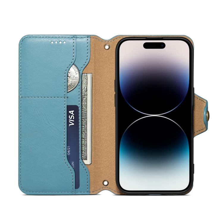 For Samsung Galaxy A23 Denior Cowhide Texture Wallet Style Leather Phone Case(Blue) - Galaxy Phone Cases by Denior | Online Shopping UK | buy2fix