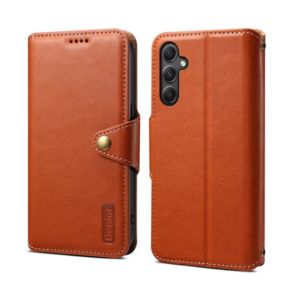 For Samsung Galaxy A24 5G Denior Cowhide Texture Wallet Style Leather Phone Case(Brown) - Galaxy Phone Cases by Denior | Online Shopping UK | buy2fix