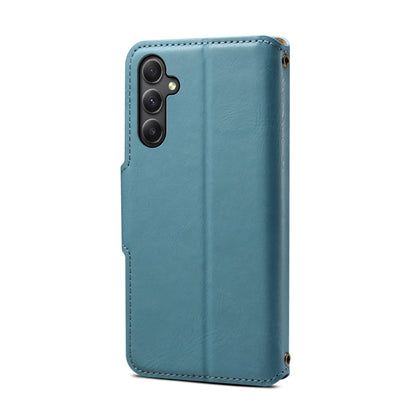 For Samsung Galaxy A24 5G Denior Cowhide Texture Wallet Style Leather Phone Case(Blue) - Galaxy Phone Cases by Denior | Online Shopping UK | buy2fix