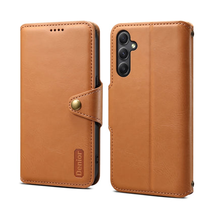 For Samsung Galaxy A24 5G Denior Cowhide Texture Wallet Style Leather Phone Case(Khaki) - Galaxy Phone Cases by Denior | Online Shopping UK | buy2fix