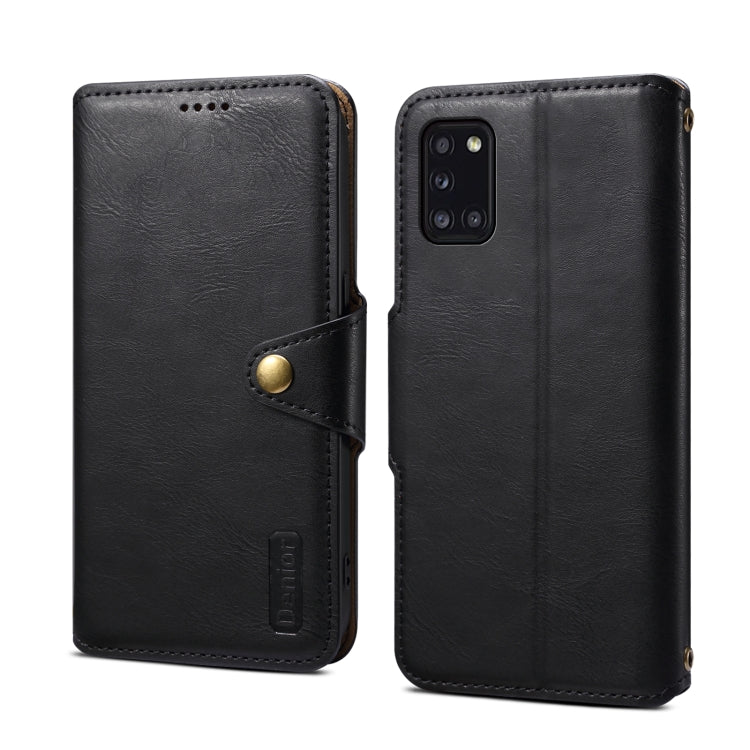 For Samsung Galaxy A31 4G Denior Cowhide Texture Wallet Style Leather Phone Case(Black) - Galaxy Phone Cases by Denior | Online Shopping UK | buy2fix