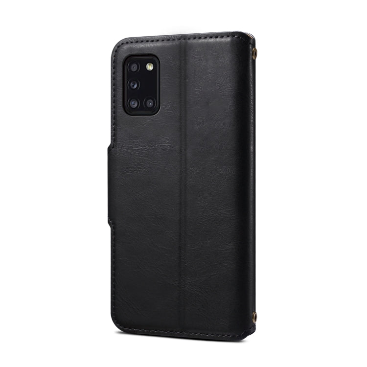 For Samsung Galaxy A31 4G Denior Cowhide Texture Wallet Style Leather Phone Case(Black) - Galaxy Phone Cases by Denior | Online Shopping UK | buy2fix