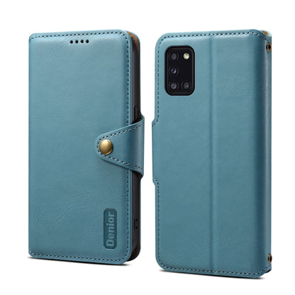 For Samsung Galaxy A31 4G Denior Cowhide Texture Wallet Style Leather Phone Case(Blue) - Galaxy Phone Cases by Denior | Online Shopping UK | buy2fix