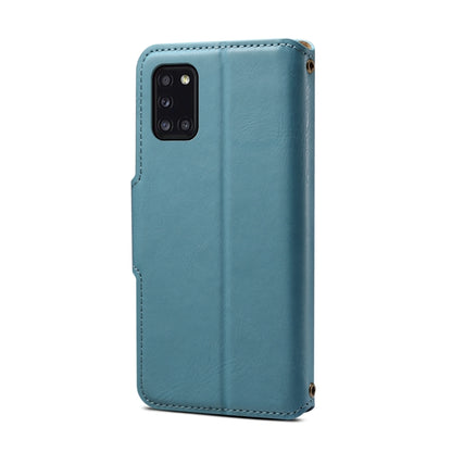 For Samsung Galaxy A31 4G Denior Cowhide Texture Wallet Style Leather Phone Case(Blue) - Galaxy Phone Cases by Denior | Online Shopping UK | buy2fix