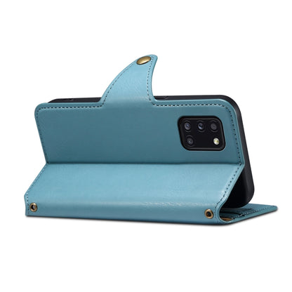 For Samsung Galaxy A31 4G Denior Cowhide Texture Wallet Style Leather Phone Case(Blue) - Galaxy Phone Cases by Denior | Online Shopping UK | buy2fix