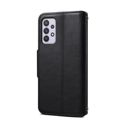 For Samsung Galaxy A32 5G Denior Cowhide Texture Wallet Style Leather Phone Case(Black) - Galaxy Phone Cases by Denior | Online Shopping UK | buy2fix