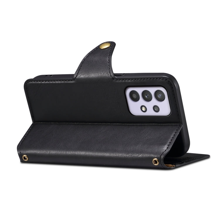 For Samsung Galaxy A32 5G Denior Cowhide Texture Wallet Style Leather Phone Case(Black) - Galaxy Phone Cases by Denior | Online Shopping UK | buy2fix