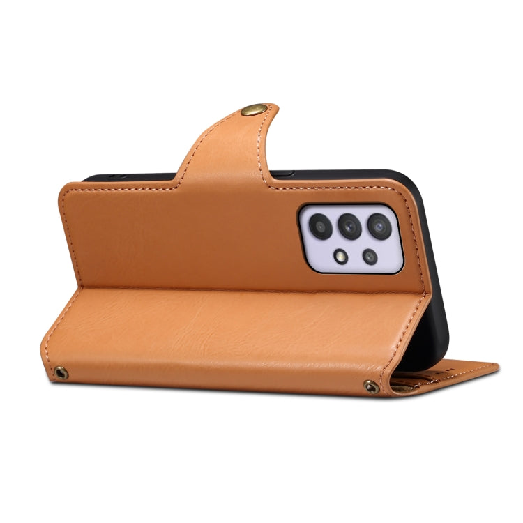 For Samsung Galaxy A32 5G Denior Cowhide Texture Wallet Style Leather Phone Case(Brown) - Galaxy Phone Cases by Denior | Online Shopping UK | buy2fix