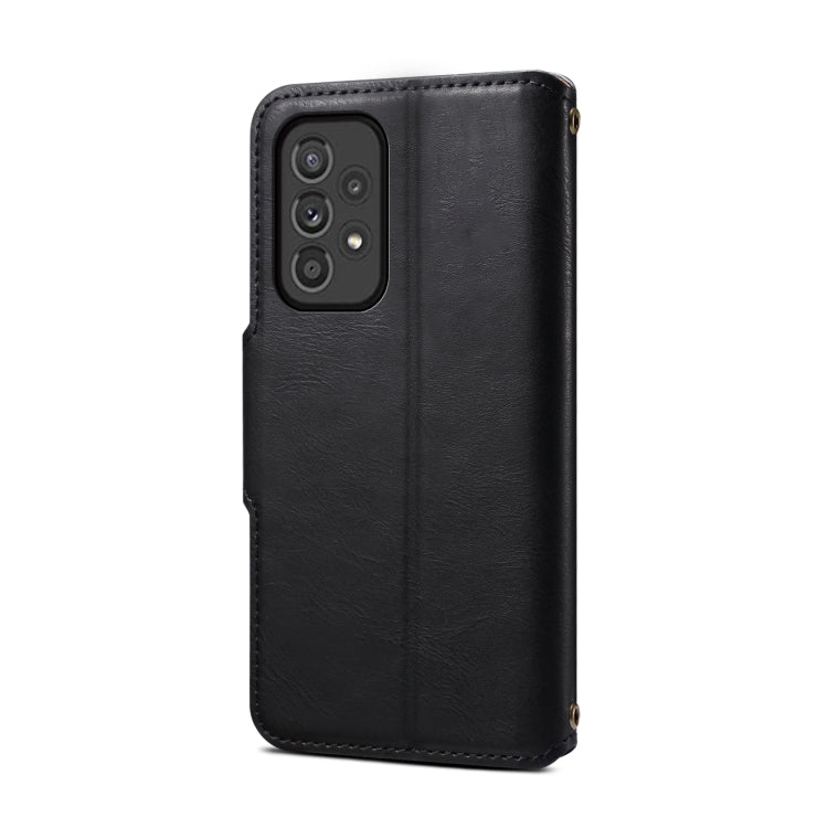 For Samsung Galaxy A33 5G Denior Cowhide Texture Wallet Style Leather Phone Case(Black) - Galaxy Phone Cases by Denior | Online Shopping UK | buy2fix