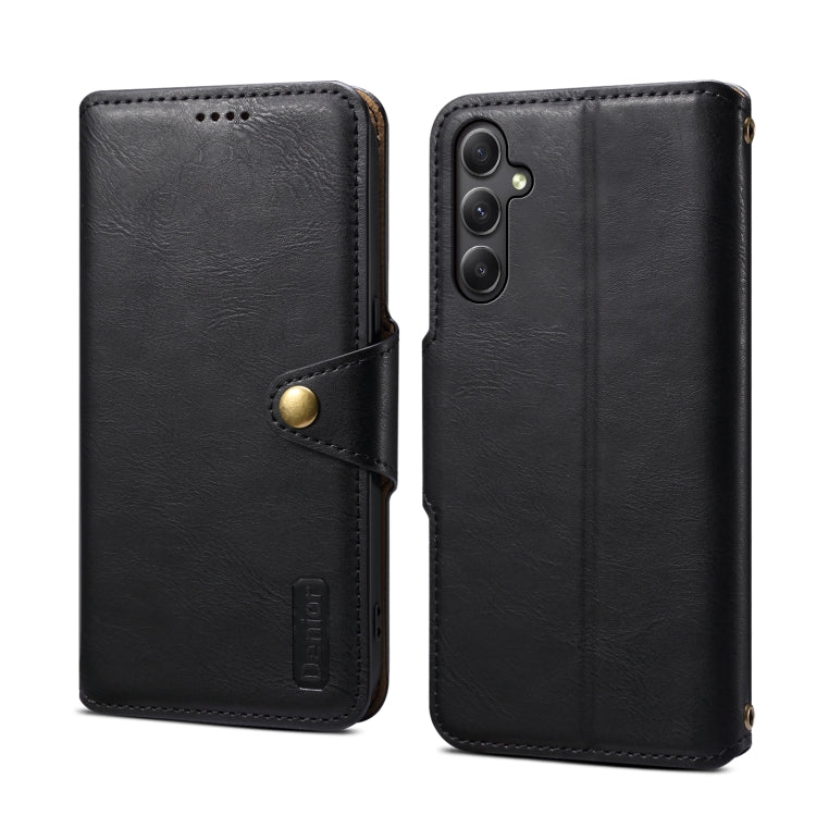For Samsung Galaxy A34 5G Denior Cowhide Texture Wallet Style Leather Phone Case(Black) - Galaxy Phone Cases by Denior | Online Shopping UK | buy2fix