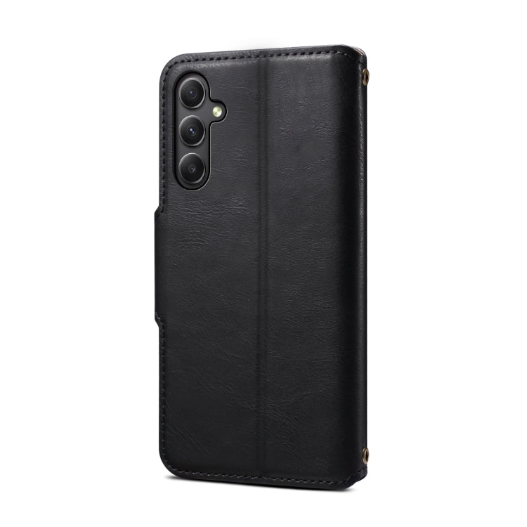 For Samsung Galaxy A34 5G Denior Cowhide Texture Wallet Style Leather Phone Case(Black) - Galaxy Phone Cases by Denior | Online Shopping UK | buy2fix