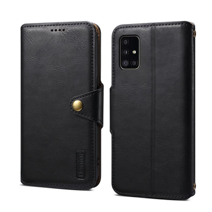 For Samsung Galaxy A51 4G Denior Cowhide Texture Wallet Style Leather Phone Case(Black) - Galaxy Phone Cases by Denior | Online Shopping UK | buy2fix