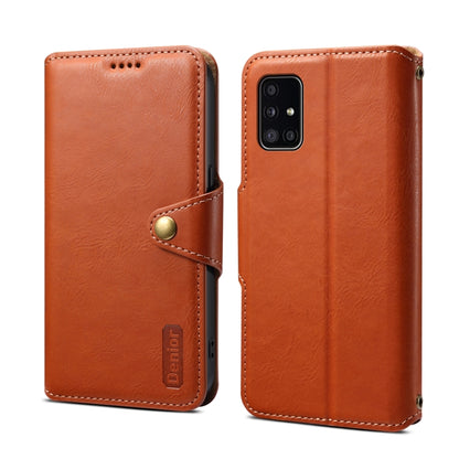 For Samsung Galaxy A51 4G Denior Cowhide Texture Wallet Style Leather Phone Case(Brown) - Galaxy Phone Cases by Denior | Online Shopping UK | buy2fix