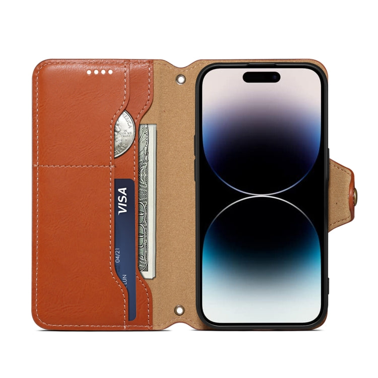 For Samsung Galaxy A51 4G Denior Cowhide Texture Wallet Style Leather Phone Case(Brown) - Galaxy Phone Cases by Denior | Online Shopping UK | buy2fix