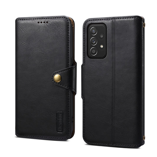 For Samsung Galaxy A52 5G Denior Cowhide Texture Wallet Style Leather Phone Case(Black) - Galaxy Phone Cases by Denior | Online Shopping UK | buy2fix