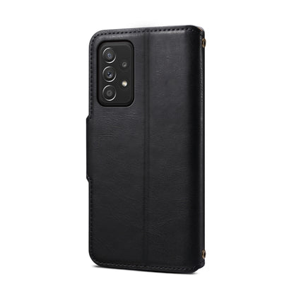For Samsung Galaxy A52 5G Denior Cowhide Texture Wallet Style Leather Phone Case(Black) - Galaxy Phone Cases by Denior | Online Shopping UK | buy2fix