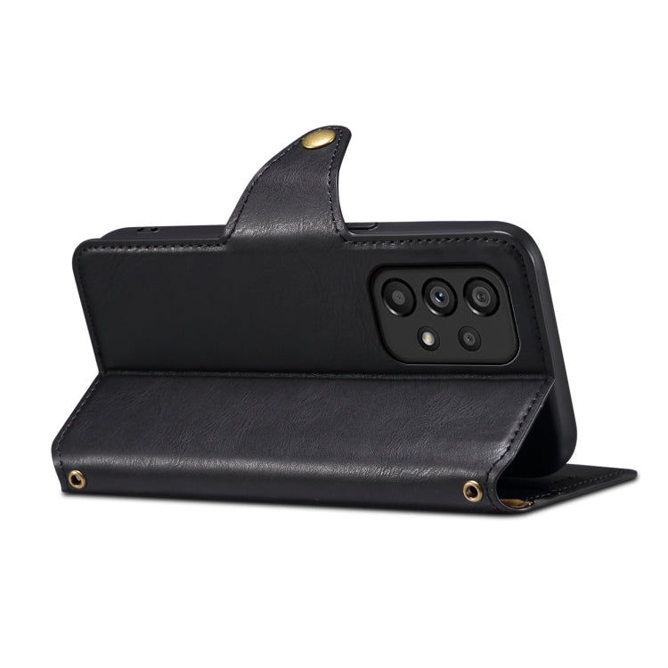 For Samsung Galaxy A53 5G Denior Cowhide Texture Wallet Style Leather Phone Case(Black) - Galaxy Phone Cases by Denior | Online Shopping UK | buy2fix