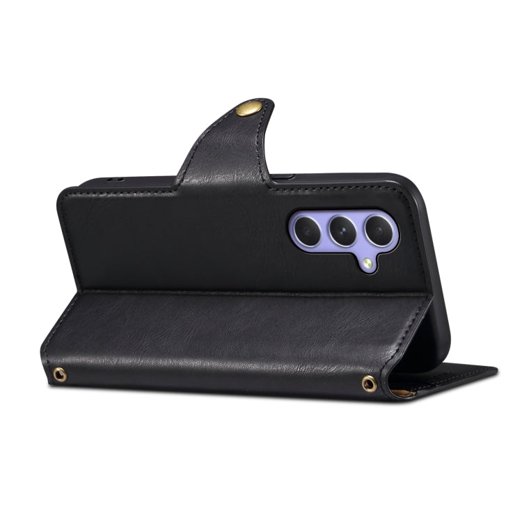 For Samsung Galaxy A54 5G Denior Cowhide Texture Wallet Style Leather Phone Case(Black) - Galaxy Phone Cases by Denior | Online Shopping UK | buy2fix