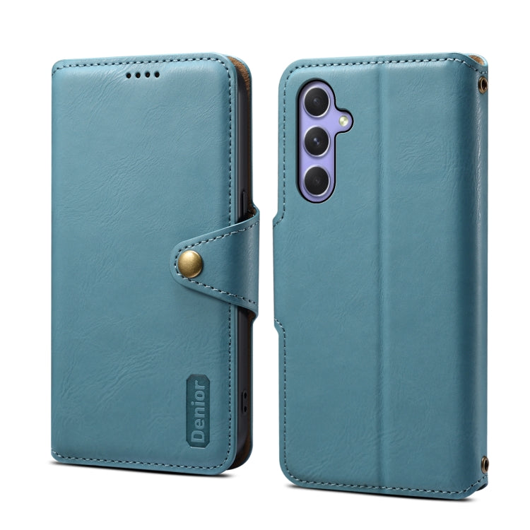 For Samsung Galaxy A54 5G Denior Cowhide Texture Wallet Style Leather Phone Case(Blue) - Galaxy Phone Cases by Denior | Online Shopping UK | buy2fix