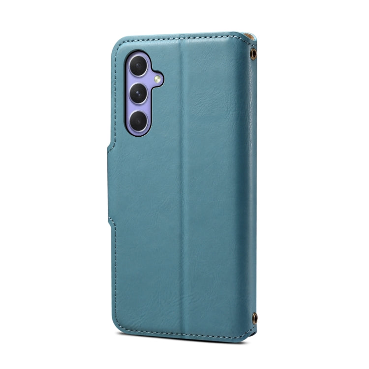 For Samsung Galaxy A54 5G Denior Cowhide Texture Wallet Style Leather Phone Case(Blue) - Galaxy Phone Cases by Denior | Online Shopping UK | buy2fix