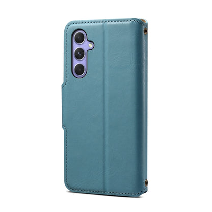 For Samsung Galaxy A54 5G Denior Cowhide Texture Wallet Style Leather Phone Case(Blue) - Galaxy Phone Cases by Denior | Online Shopping UK | buy2fix