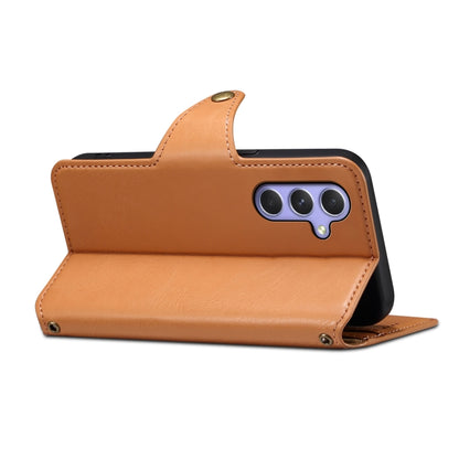 For Samsung Galaxy A54 5G Denior Cowhide Texture Wallet Style Leather Phone Case(Khaki) - Galaxy Phone Cases by Denior | Online Shopping UK | buy2fix