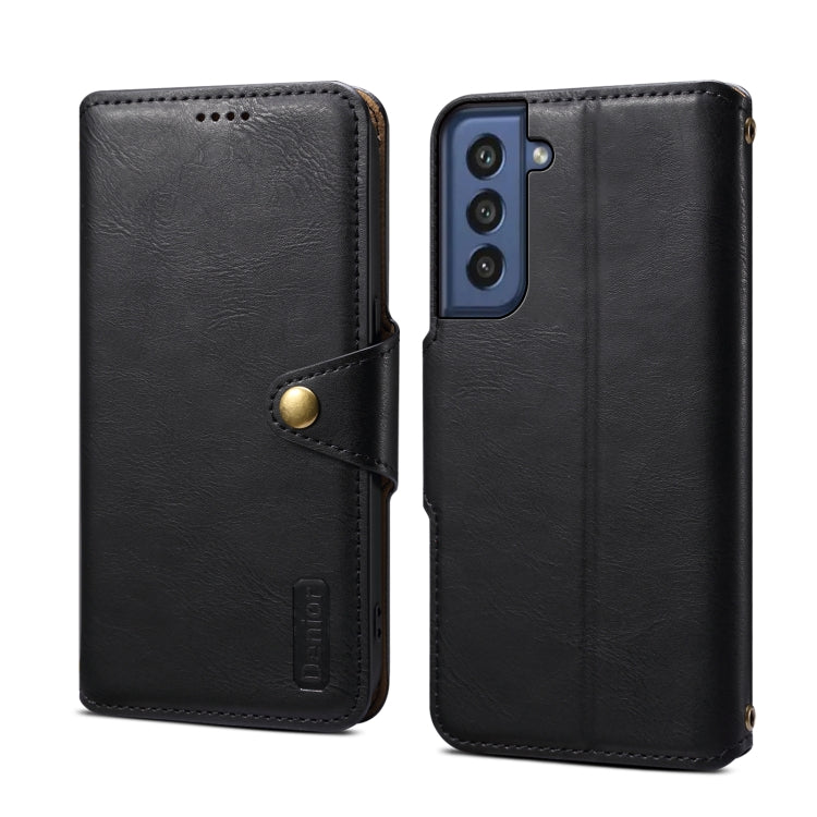 For Samsung Galaxy S21 FE 5G Denior Cowhide Texture Wallet Style Leather Phone Case(Black) - Galaxy Phone Cases by Denior | Online Shopping UK | buy2fix