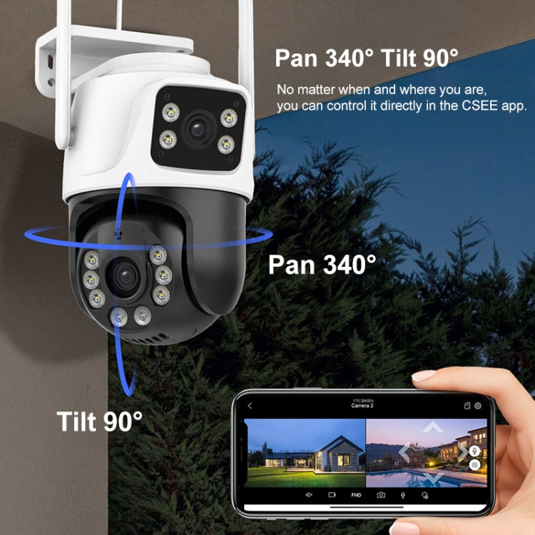 QX101 6MP WiFi Dual Camera Supports Two-way Voice Intercom & Infrared Night Vision(US Plug) by buy2fix