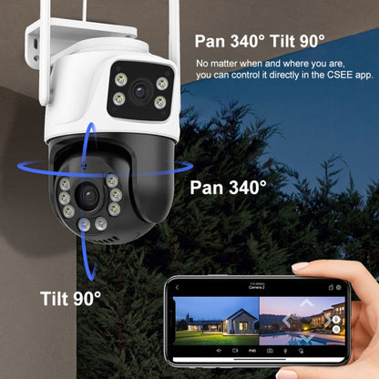 QX101 6MP WiFi Dual Camera Supports Two-way Voice Intercom & Infrared Night Vision(US Plug) by buy2fix