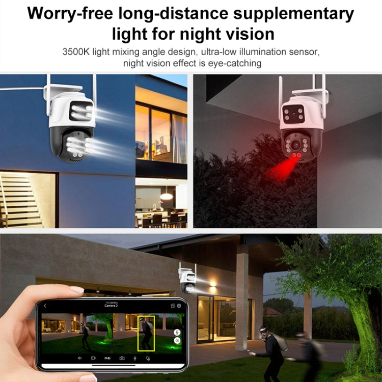 QX101 6MP WiFi Dual Camera Supports Two-way Voice Intercom & Infrared Night Vision(US Plug) by buy2fix