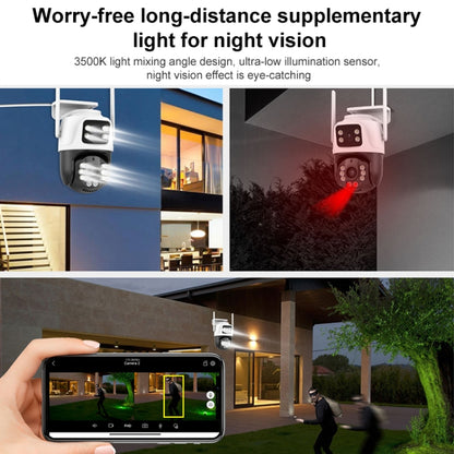 QX101 6MP WiFi Dual Camera Supports Two-way Voice Intercom & Infrared Night Vision(US Plug) by buy2fix