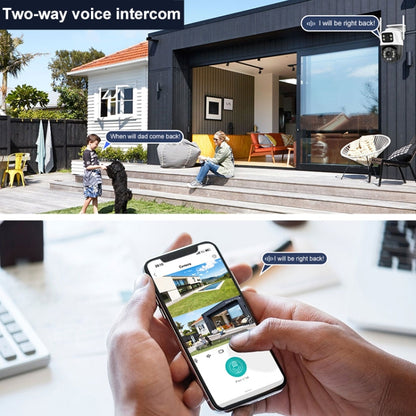 QX101 6MP WiFi Dual Camera Supports Two-way Voice Intercom & Infrared Night Vision(US Plug) by buy2fix