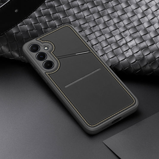 For Samsung Galaxy S25 5G DUX DUCIS Rafi II Series MagSafe Magnetic Holder RFID Phone Case(Black) by DUX DUCIS