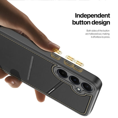 For Samsung Galaxy S25 5G DUX DUCIS Rafi II Series MagSafe Magnetic Holder RFID Phone Case(Black) by DUX DUCIS