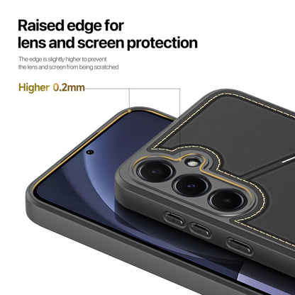 For Samsung Galaxy S25 5G DUX DUCIS Rafi II Series MagSafe Magnetic Holder RFID Phone Case(Black) by DUX DUCIS