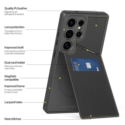 For Samsung Galaxy S25 Ultra 5G DUX DUCIS Rafi II Series MagSafe Magnetic Holder RFID Phone Case(Black) by DUX DUCIS