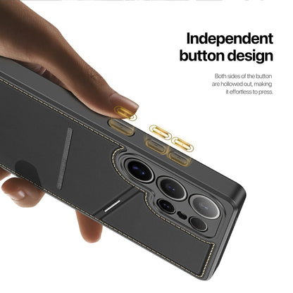 For Samsung Galaxy S25 Ultra 5G DUX DUCIS Rafi II Series MagSafe Magnetic Holder RFID Phone Case(Black) by DUX DUCIS