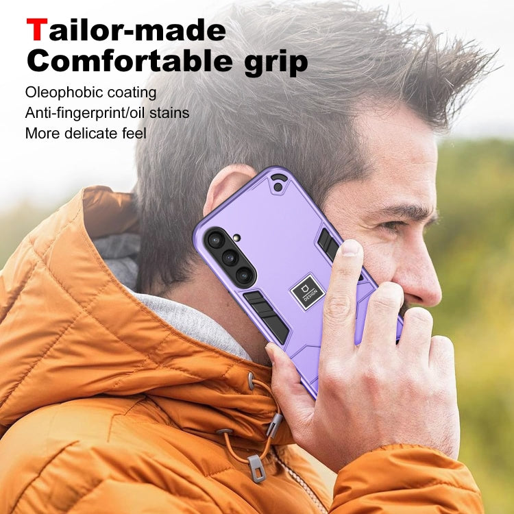 For Samsung Galaxy S23 FE 5G 2 in 1 Shockproof Phone Case(Purple) by buy2fix