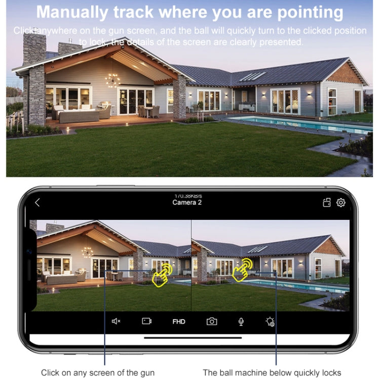 QX102 3MP WiFi Triple Camera Supports Two-way Voice Intercom & Infrared Night Vision(AU Plug) by buy2fix